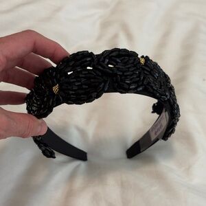 White House Black Market Black and Gold Beaded Headband